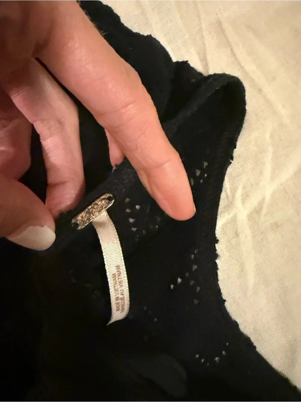Free People Black Puff Sleeve Square Neck Top backless